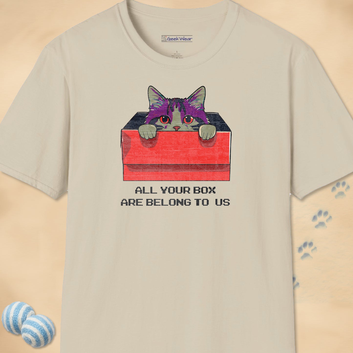 GeekWear Cat All Your Box vivid T-Shirt