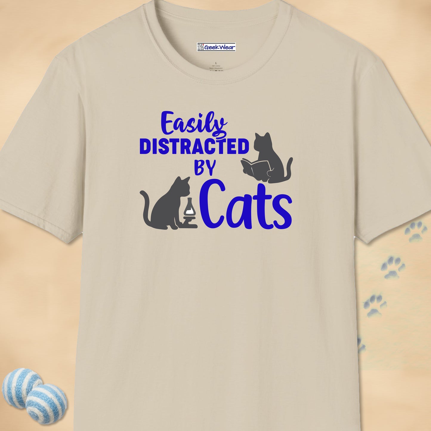 GeekWear Cats Easily Distracted T-Shirt