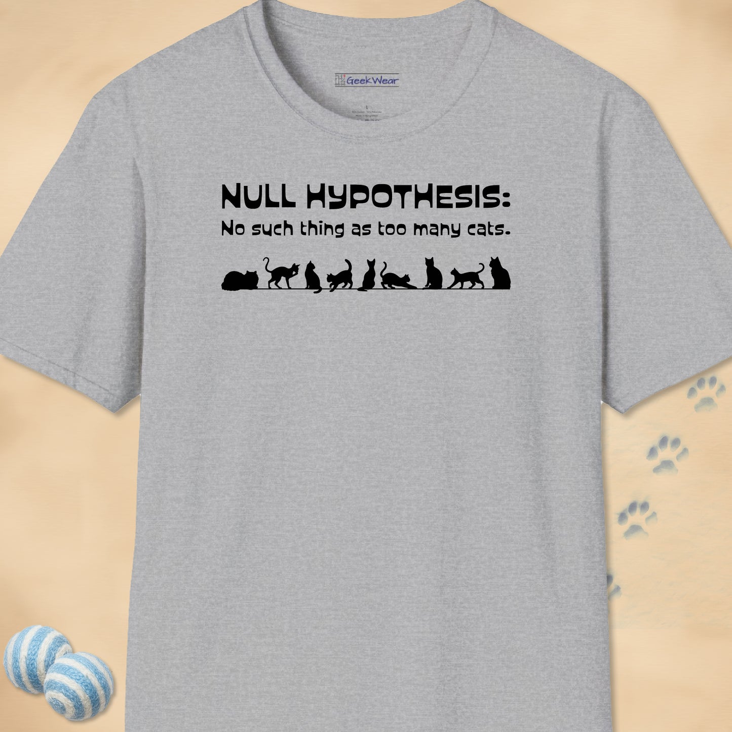 GeekWear Cat Null Hypothesis style 2 T-Shirt
