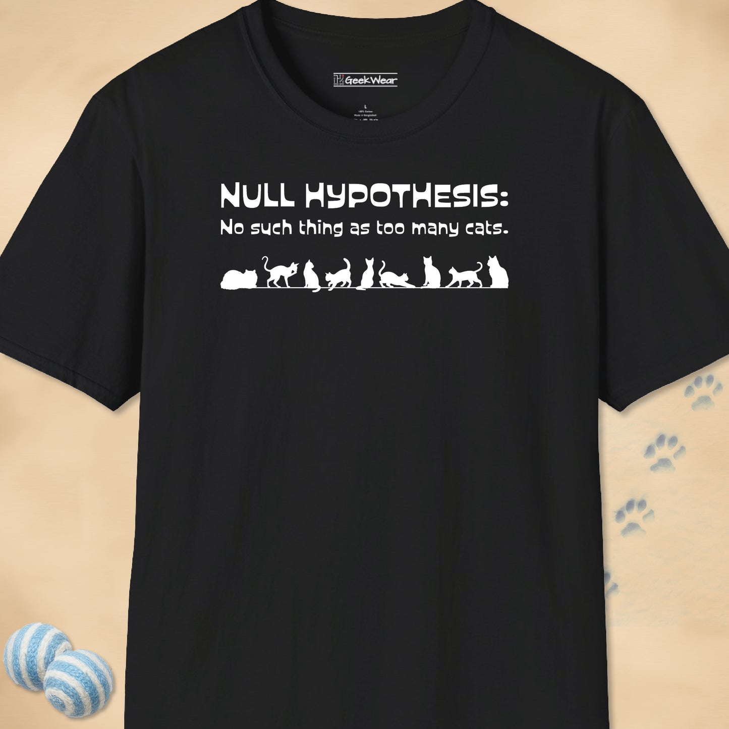 GeekWear Cat Null Hypothesis style 2 T-Shirt