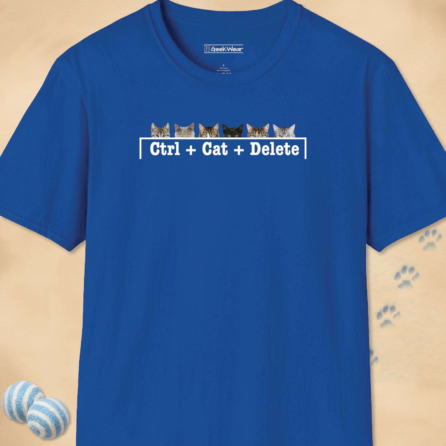 GeekWear Cat Ctrl Cat Delete T-Shirt