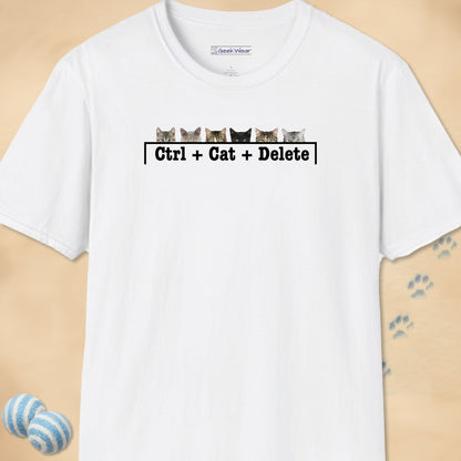 GeekWear Cat Ctrl Cat Delete T-Shirt