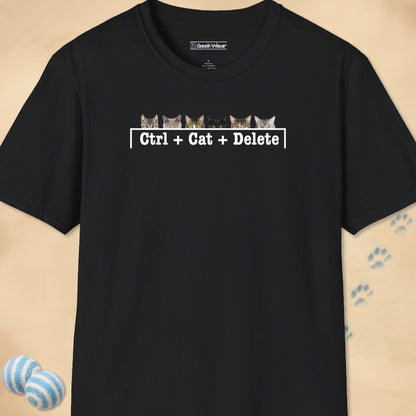 GeekWear Cat Ctrl Cat Delete T-Shirt