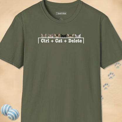 GeekWear Cat Ctrl Cat Delete T-Shirt
