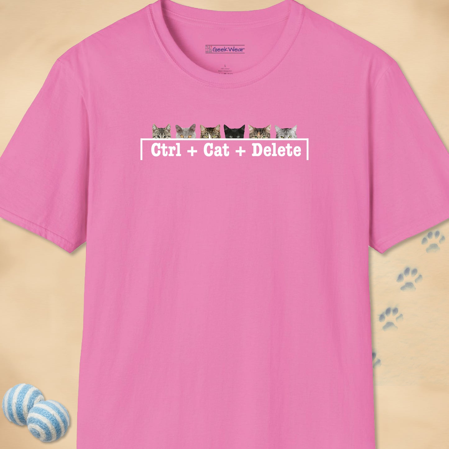 GeekWear Cat Ctrl Cat Delete T-Shirt