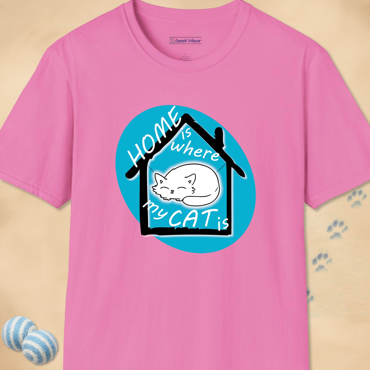 GeekWear Cat Home is Where my Cat is T-Shirt