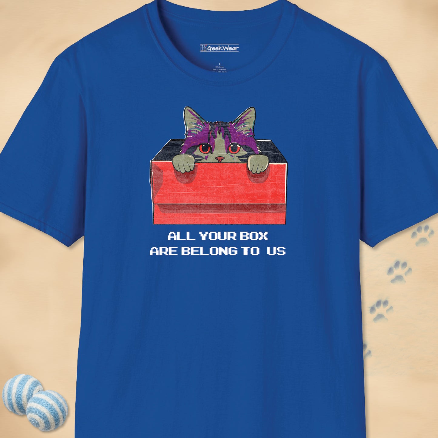 GeekWear Cat All Your Box vivid T-Shirt