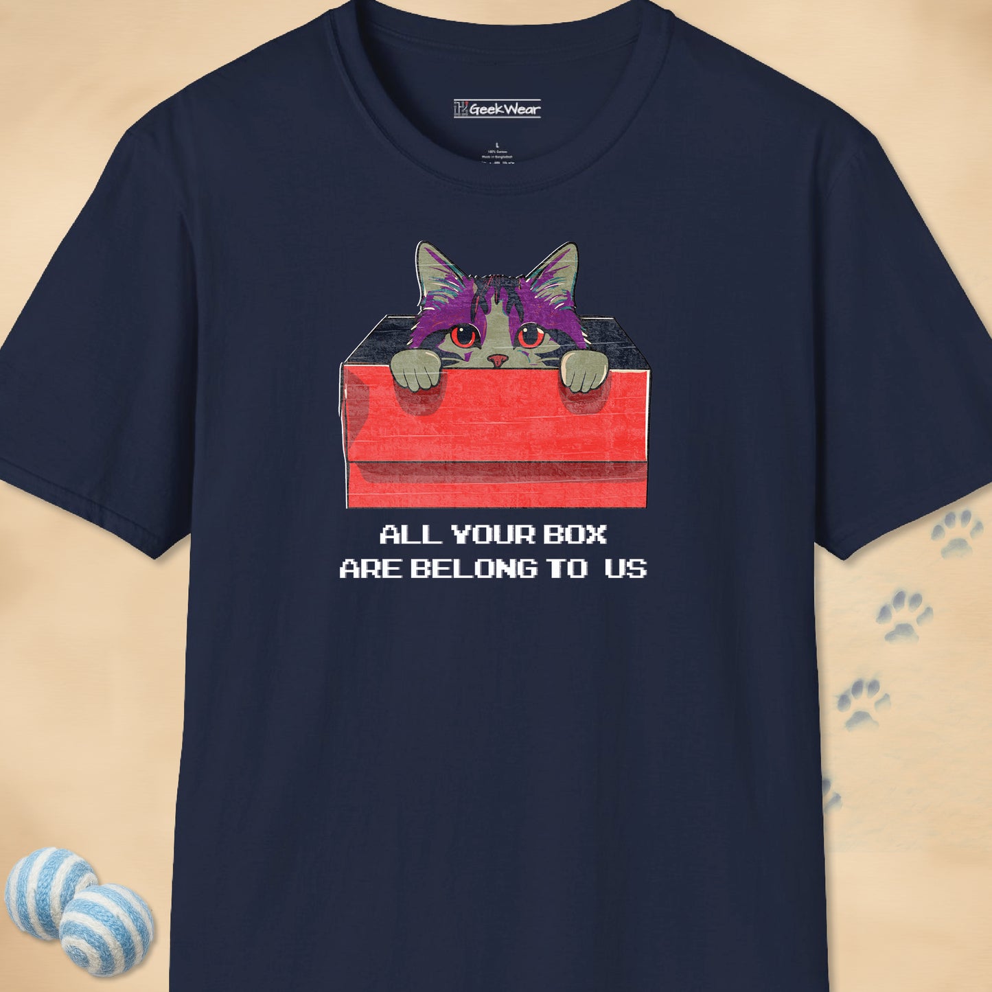 GeekWear Cat All Your Box vivid T-Shirt