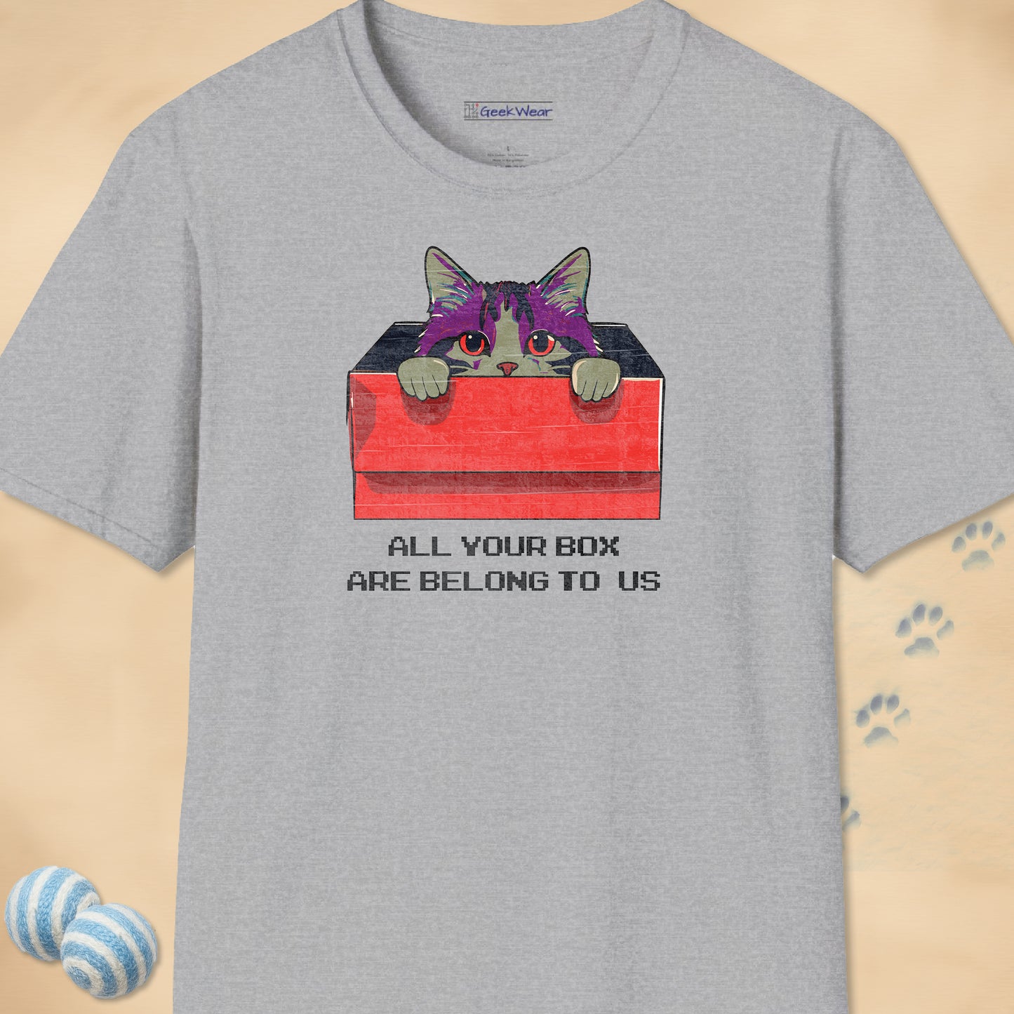 GeekWear Cat All Your Box vivid T-Shirt