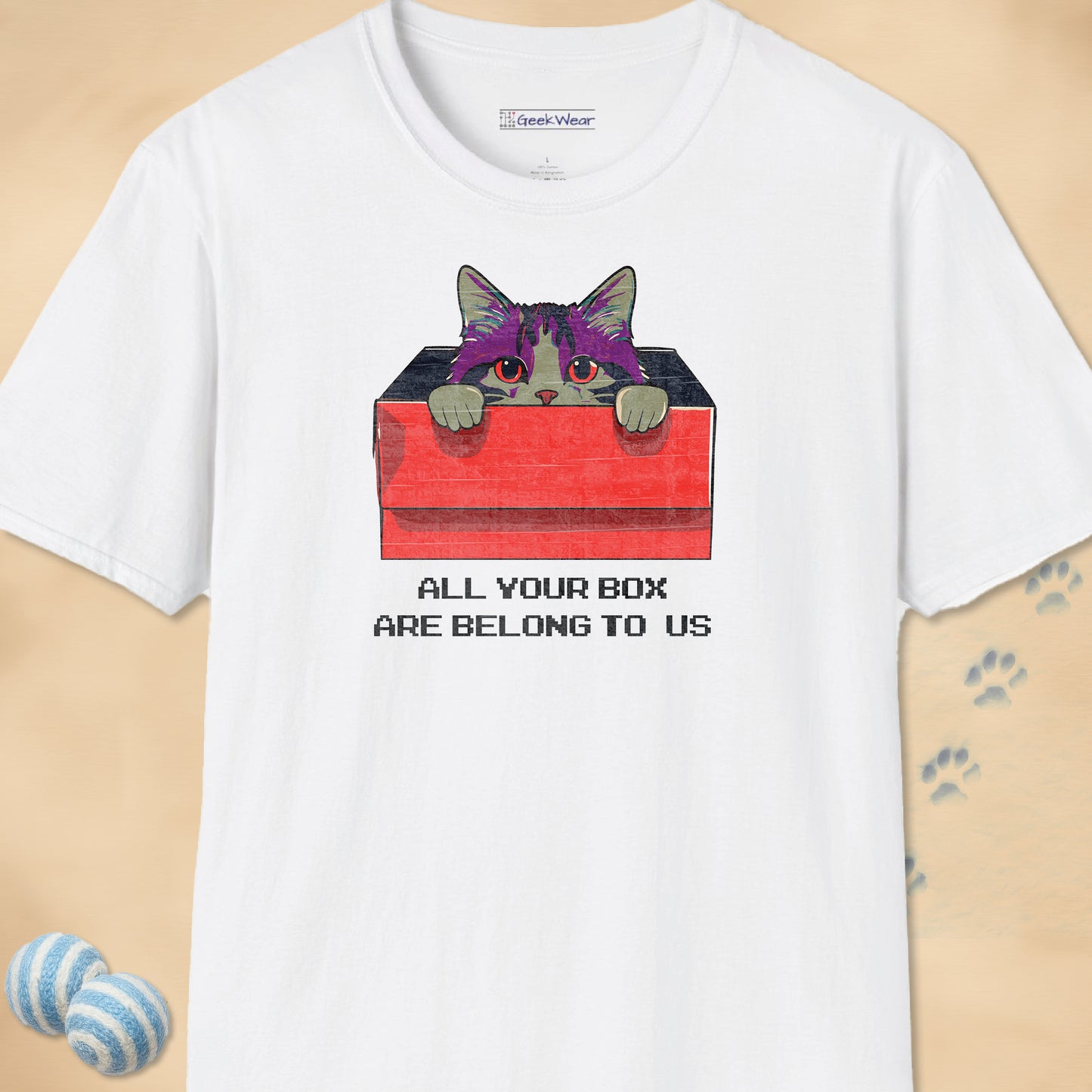 GeekWear Cat All Your Box vivid T-Shirt