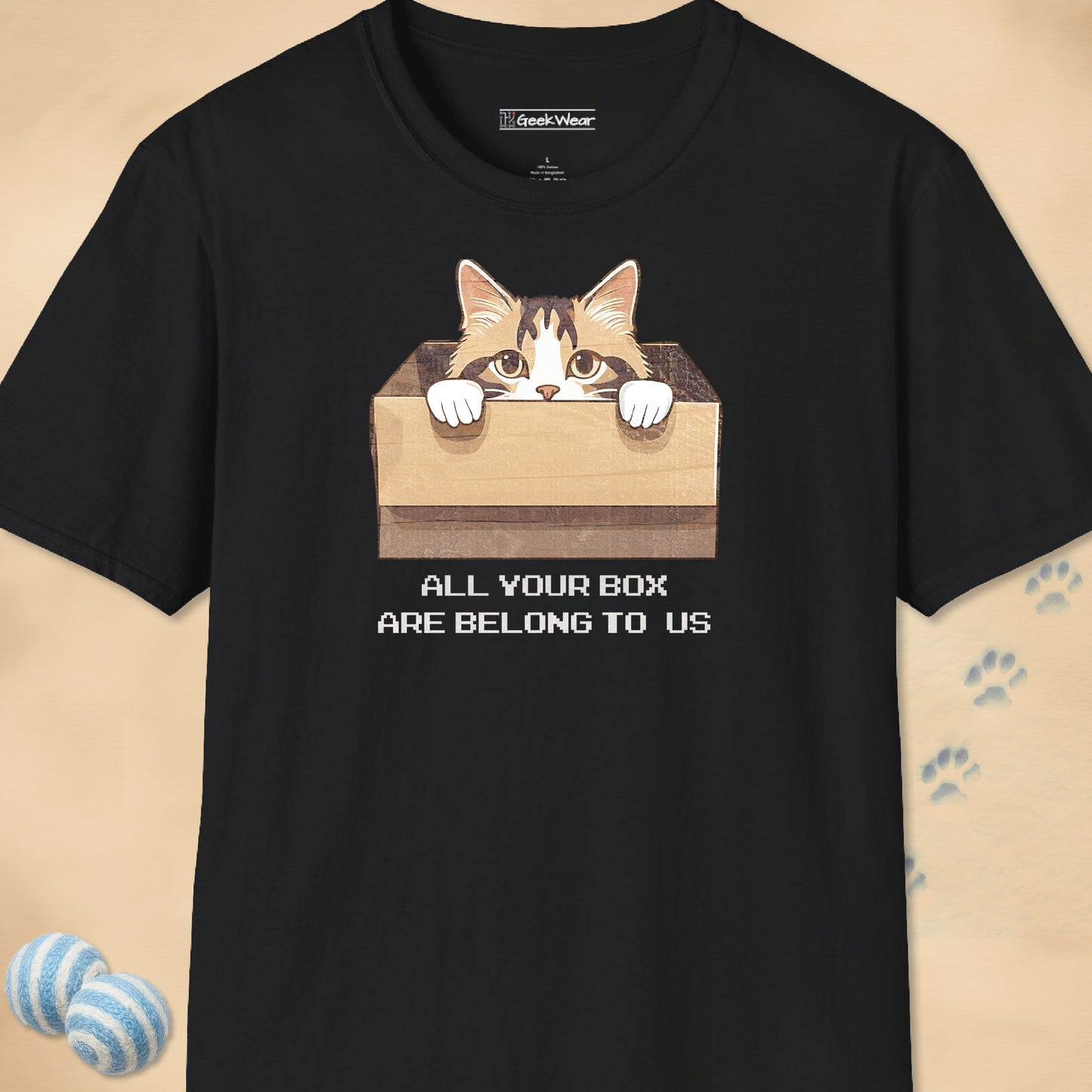 GeekWear Cat All Your Box Are Belong To Us T-Shirt
