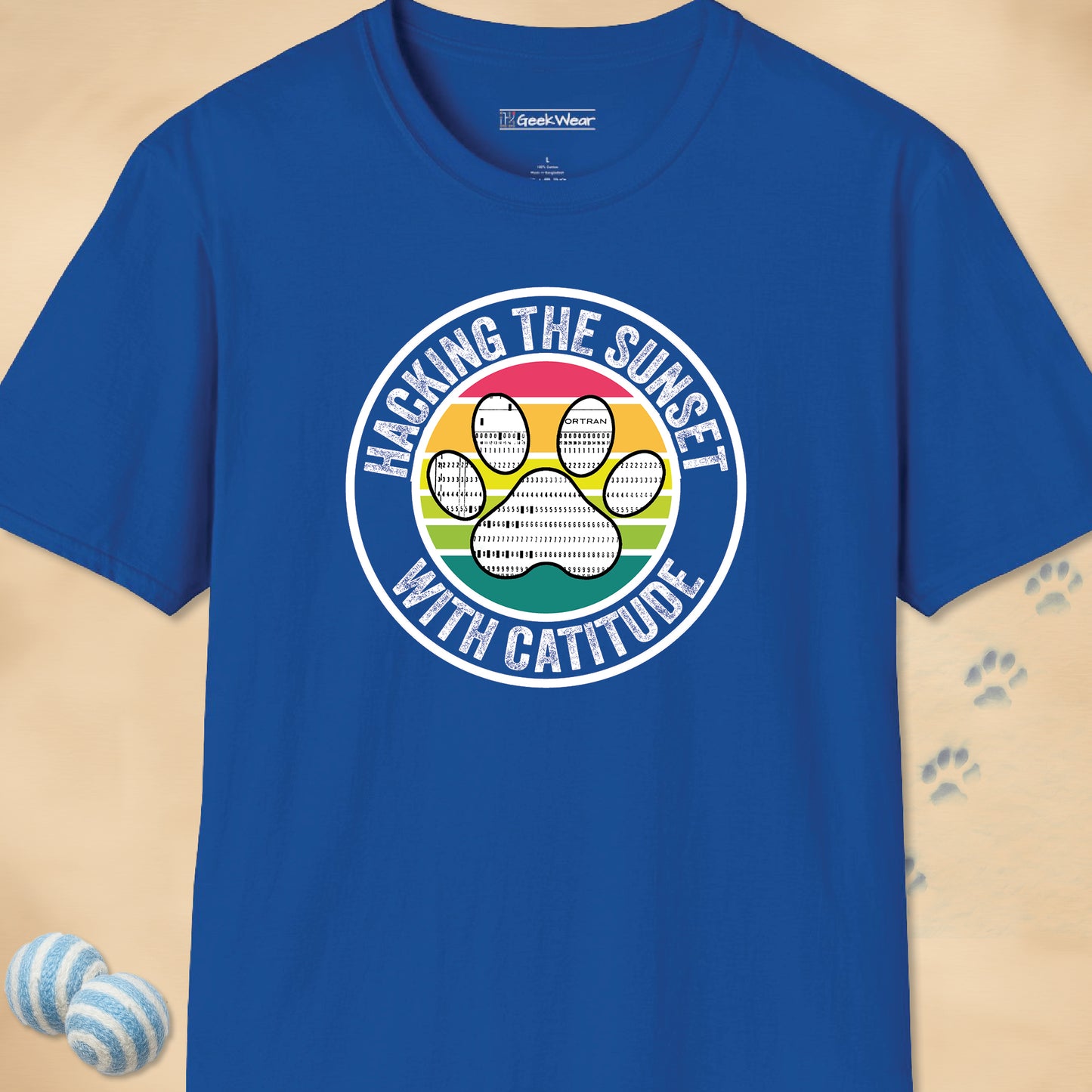 GeekWear Cat Hacking the Sunset T-Shirt