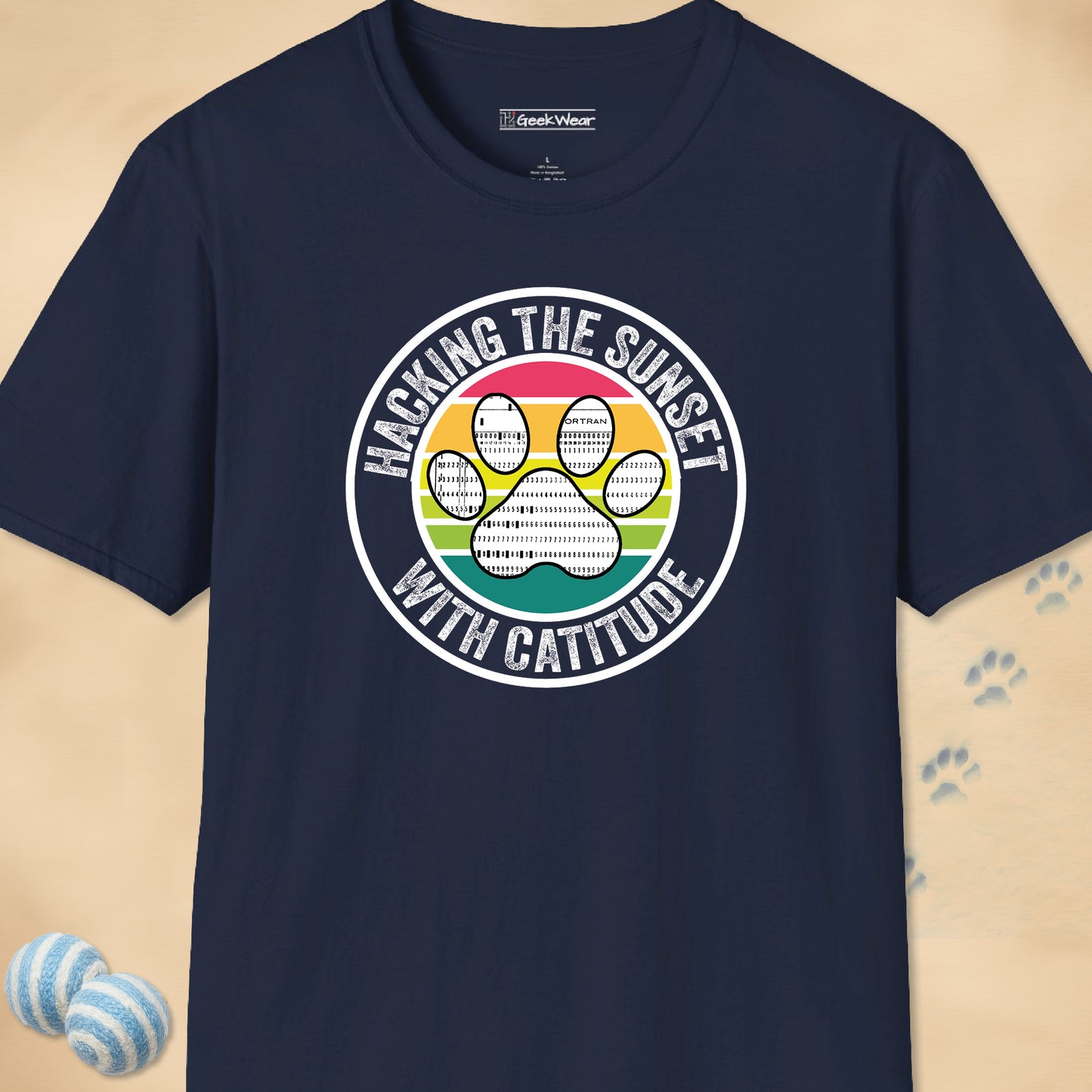 GeekWear Cat Hacking the Sunset T-Shirt
