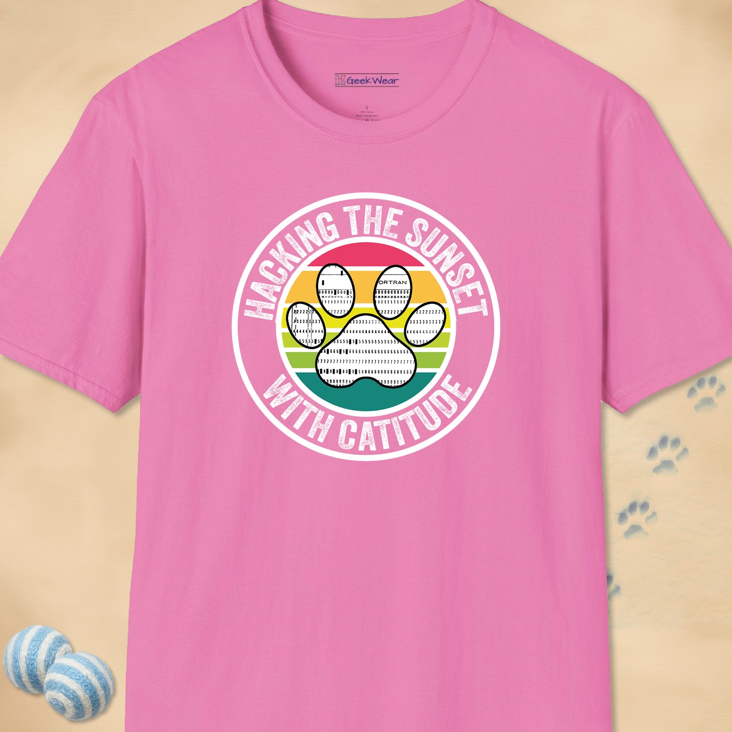 GeekWear Cat Hacking the Sunset T-Shirt