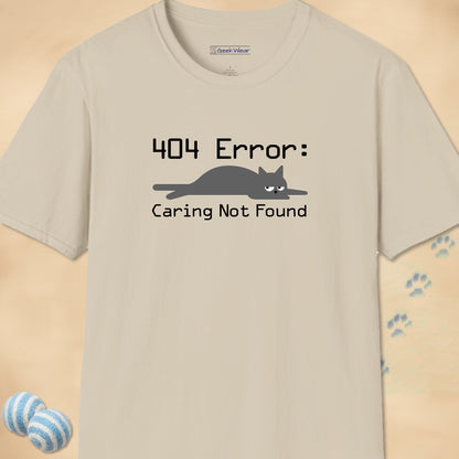 GeekWear Cat 404 Error Caring Not Found T-Shirt
