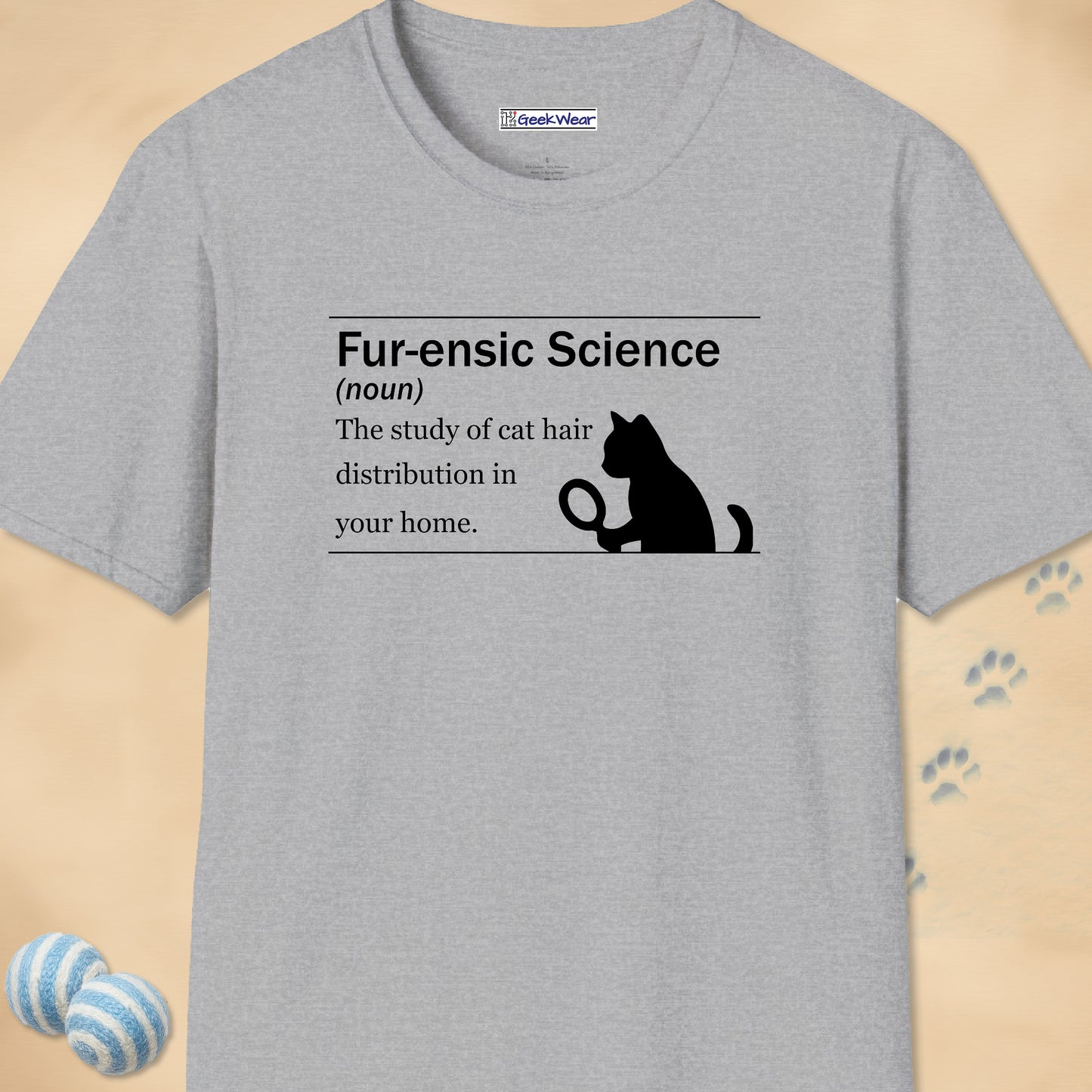 GeekWear Cat Definitions Fur-ensic Science T-Shirt