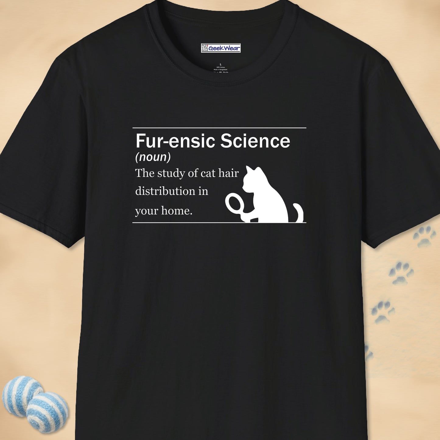 GeekWear Cat Definitions Fur-ensic Science T-Shirt