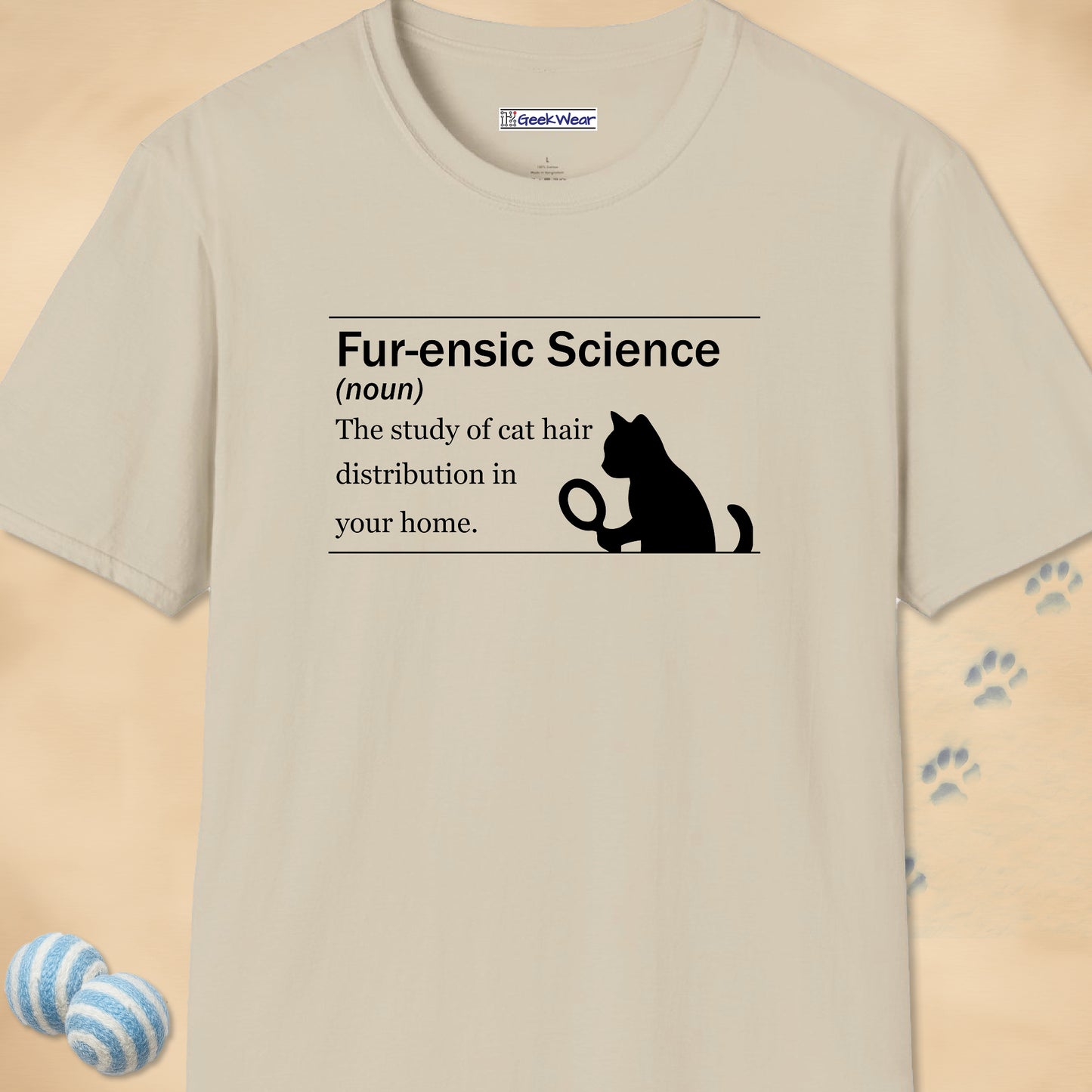 GeekWear Cat Definitions Fur-ensic Science T-Shirt