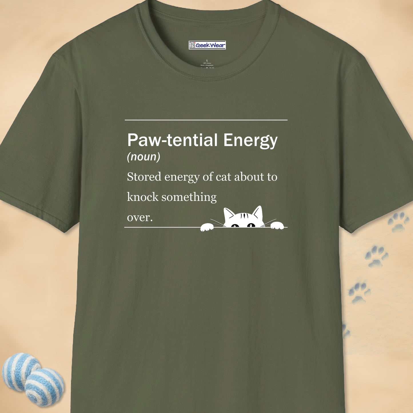 GeekWear Cat Definitions Paw-tential T-Shirt