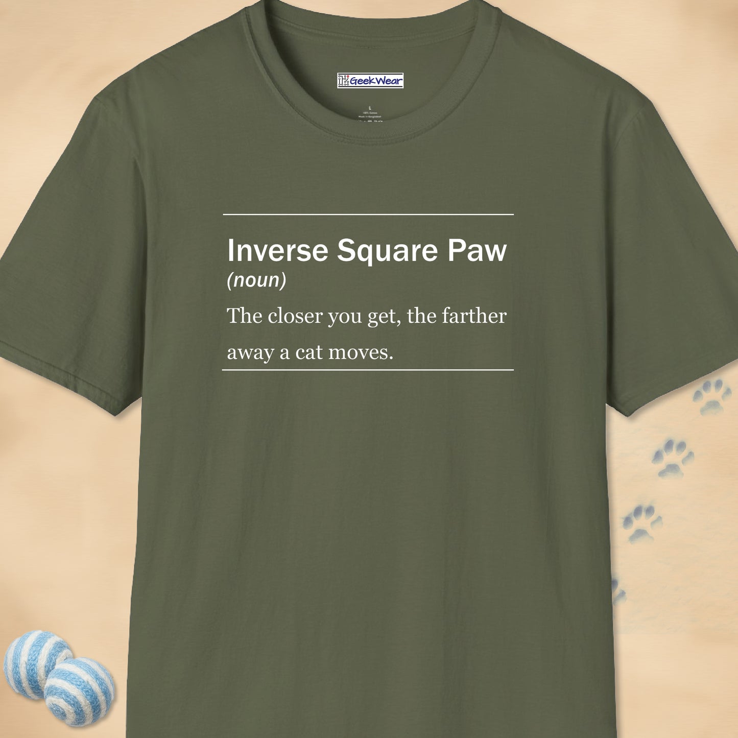 GeekWear Cat Definitions Inverse Square Paw T-Shirt