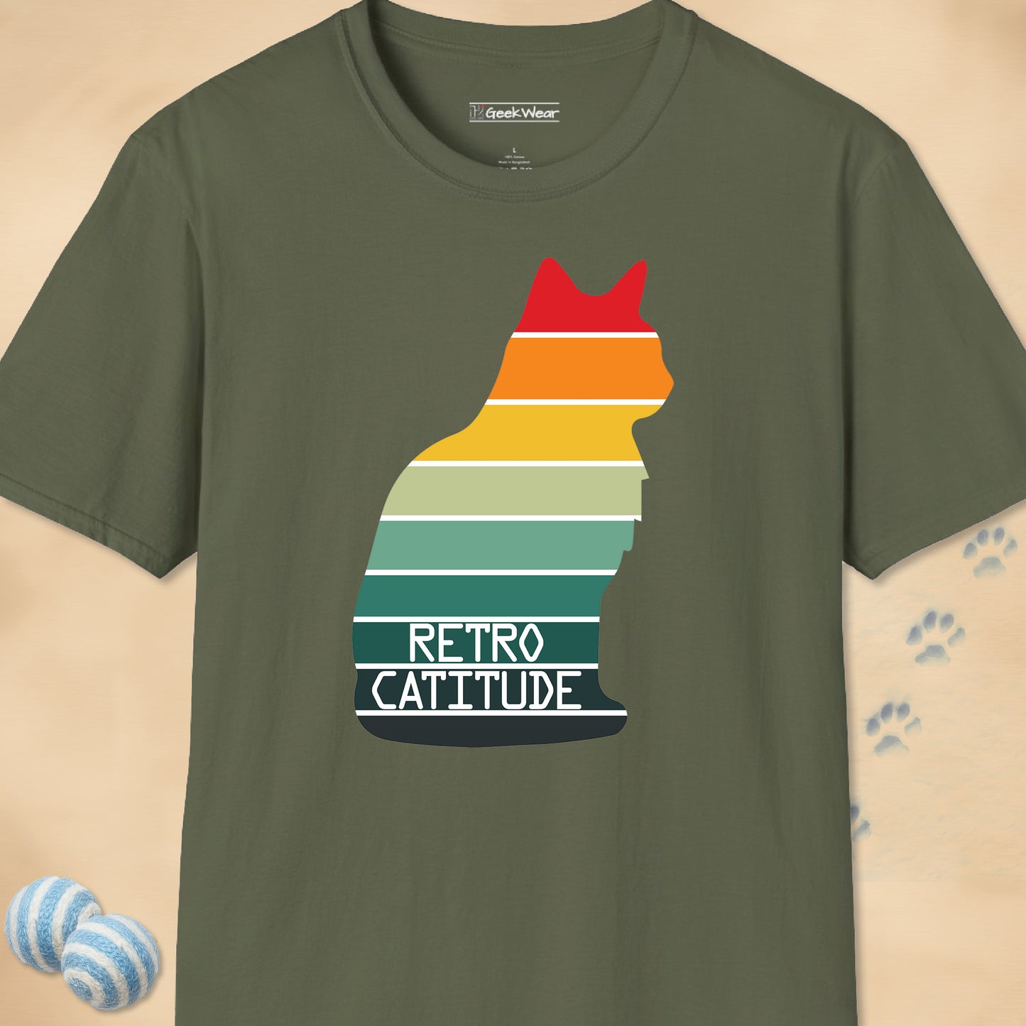 GeekWear Cat Retro Catitude T-Shirt