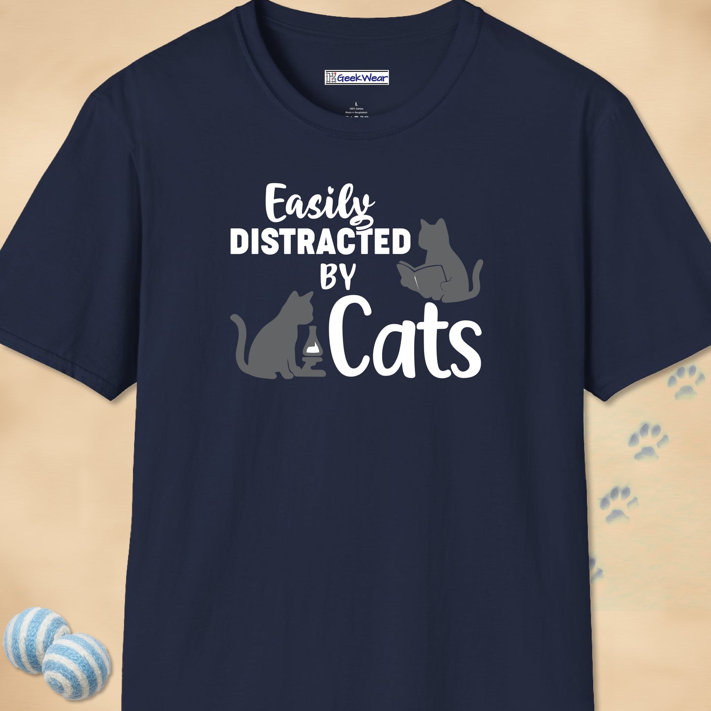 GeekWear Cats Easily Distracted T-Shirt