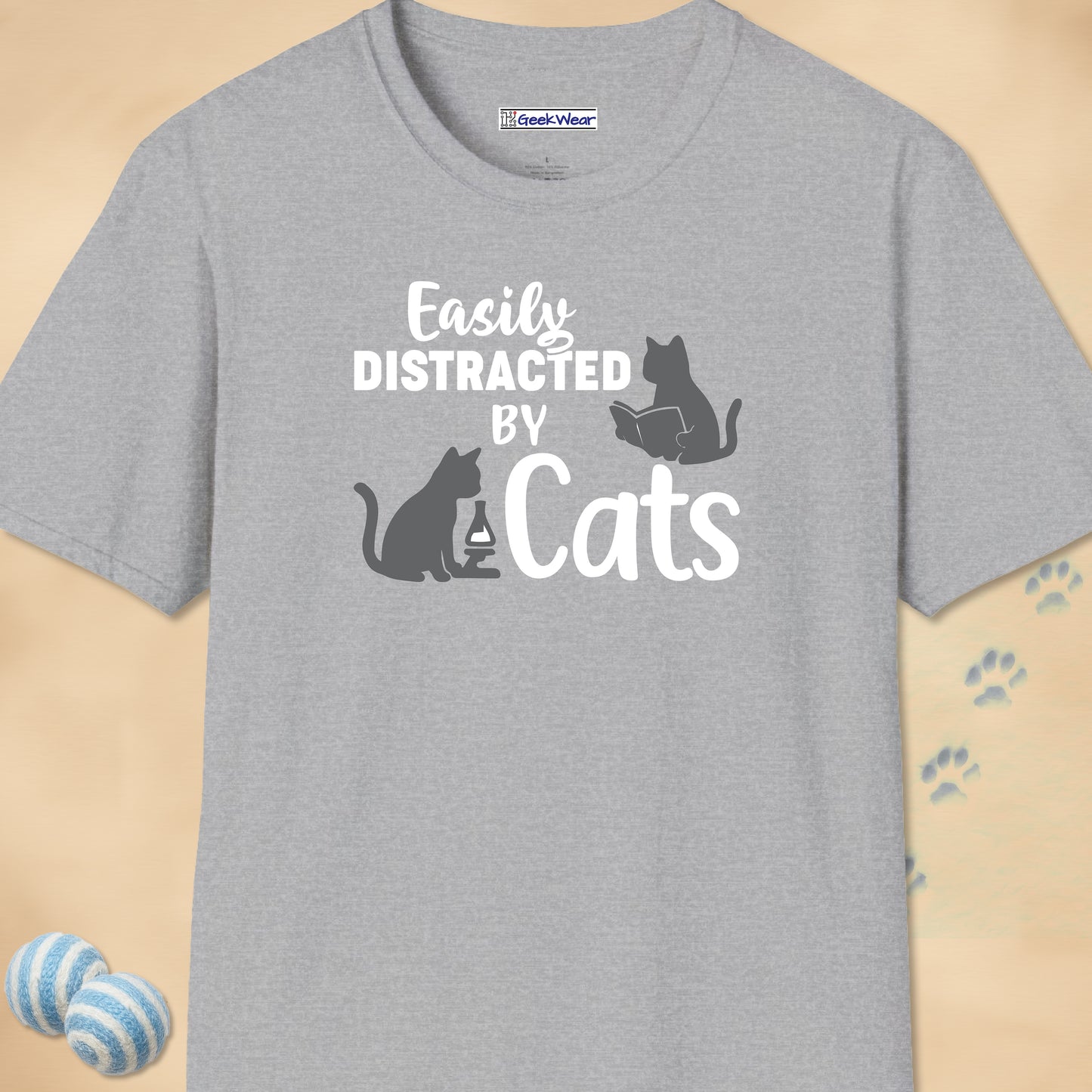 GeekWear Cats Easily Distracted T-Shirt