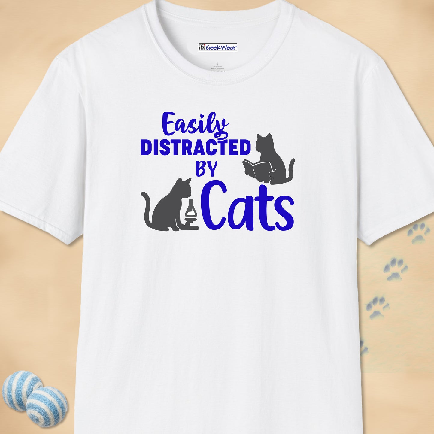 GeekWear Cats Easily Distracted T-Shirt